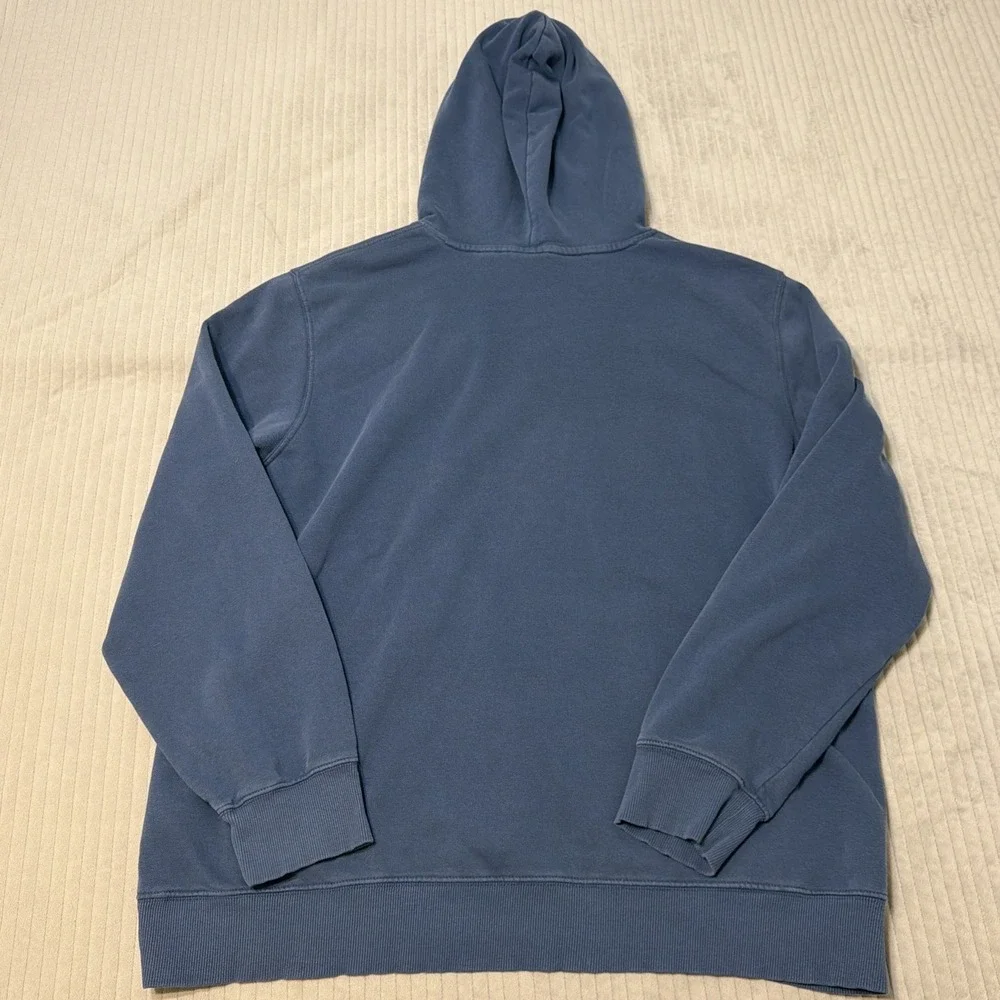The North Face Men's Blue Full Zip Hoodie Fleece Hooded Logo Pockets XXL